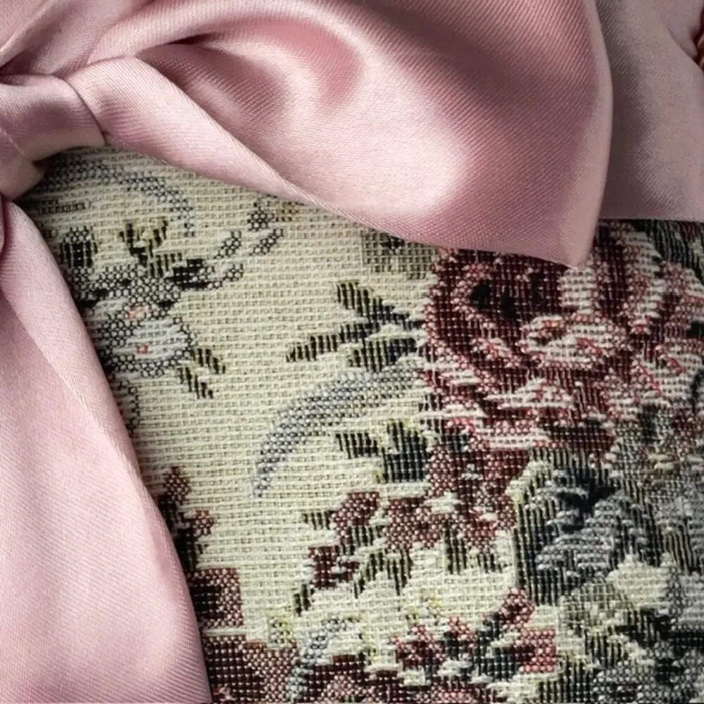Vintage Floral Tapestry Ring Bearer Pillow Throw Pillow Shabby Chic Cottagecore